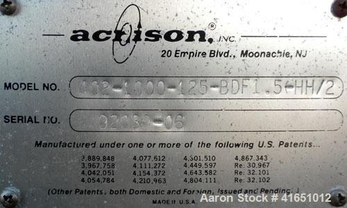Used Acrison Weight-Loss Differential Weigh Feeder, model 402-1000-125-BDF-1.5-HH/2, stainless steel. Feed range 1000 pounds per hour maximum, scale capacity 125 pounds. Bin discharger feeder rated 5...