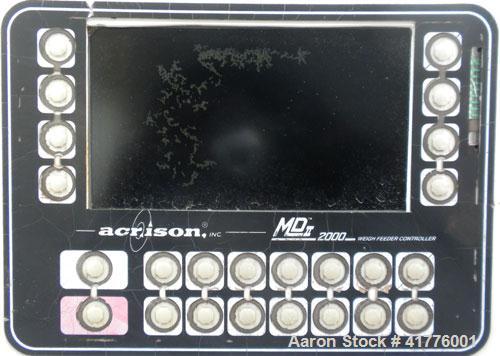 Used Acrison Weight-Loss Differential Weigh Feeder, Model 402-200-100-BDF-1.5-EE, 304 Stainless Steel. Feed Range 200 pounds per hour maximum, scale capacity 100 pounds. Bin discharger feeder rated 5...