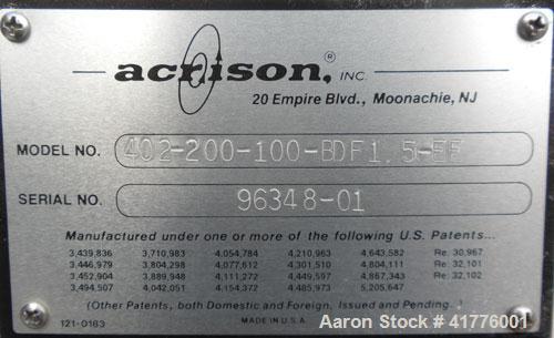 Used Acrison Weight-Loss Differential Weigh Feeder, Model 402-200-100-BDF-1.5-EE, 304 Stainless Steel. Feed Range 200 pounds per hour maximum, scale capacity 100 pounds. Bin discharger feeder rated 5...