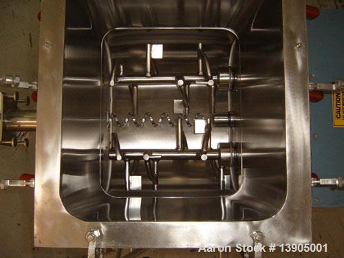 Used Acrison Model 402-800-250-BDFI.5-G Feeder. Gravimetric feeder with platform type weighing system for continuous or batch weighing of dry solids or liquids on a weight loss basis. Dissimilar spee...