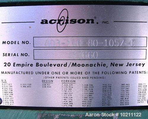 Used-1" Acrison Loss-In-Weight Screw Feeder, Stainless Steel, Model 403-100-80-150Z-C. Centerless helical screw. 17.5" squar...