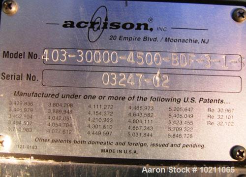 Used-7" Acrison Bin Unloader and Screw Feeder, Model 403-30000-4500-BDF-3-1-S.  Stainless steel screw and tube. 7" diameter ...