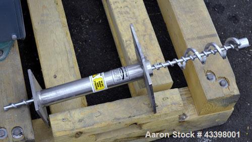 Used Acrison Weight-Loss-Differential Weigh Feeder, Model 405-50-50-BDF1-D/2, 304 Stainless Steel. Feed range 50 pounds per hour maximum. Triple auger/agitator metering with (2) large agitators, and ...