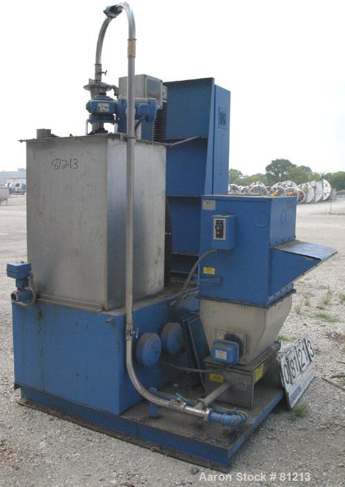 Used Acrison Polymair 500 Polyelectrolyte Processing System, Model 500-100-400. Consisting of (1) Acrison dry polymer volumetric feeder, model 105Z. 1-1/2" diameter x approximately 36" long metering ...