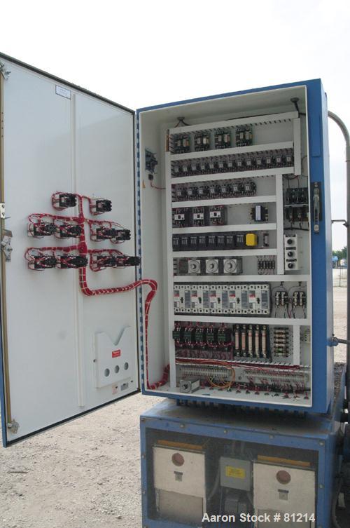USED: Acrison Polymair 500 polyelectrolyte processing system, model 500-100-400, consisting of (1) Acrison dry polymer volumetric feeder, model 105Z. 1-1/2" diameter x approx 36" long metering auger ...