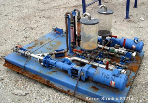 USED: Acrison Polymair 500 polyelectrolyte processing system, model 500-100-400, consisting of (1) Acrison dry polymer volumetric feeder, model 105Z. 1-1/2" diameter x approx 36" long metering auger ...