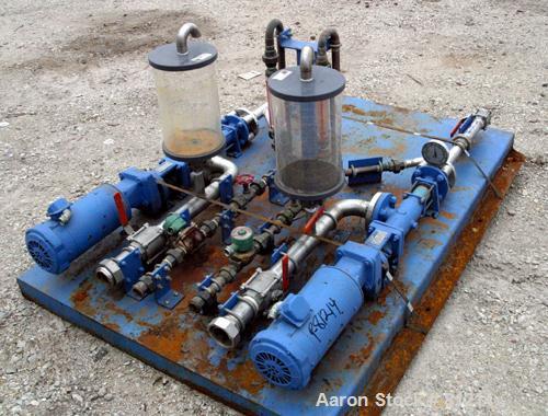 USED: Acrison Polymair 500 polyelectrolyte processing system, model 500-100-400, consisting of (1) Acrison dry polymer volumetric feeder, model 105Z. 1-1/2" diameter x approx 36" long metering auger ...