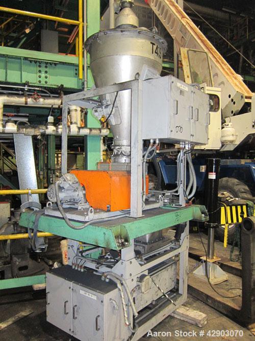 Used Acrison Volumetric Feeder, Stainless Steel. Includes a twin screw type feeder.