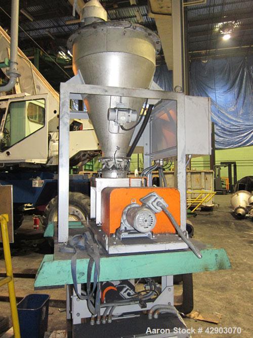 Used Acrison Volumetric Feeder, Stainless Steel. Includes a twin screw type feeder.