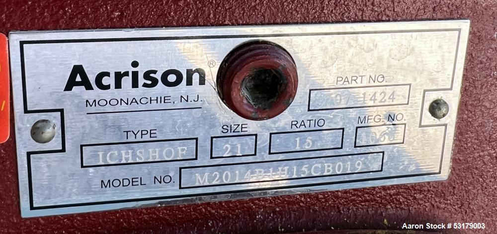 Acrison Twin Screw Volumetric Feeder, 304 Stainless Steel