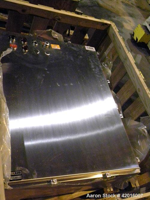 Unused- AZO Feeding System consisting of: (1) AZO hopper, model D1104-2X500-65-A22R, 304 stainless steel, approximately 44" diameter x 20" straight side x 31" coned bottom, 12" center bottom outlet. ...