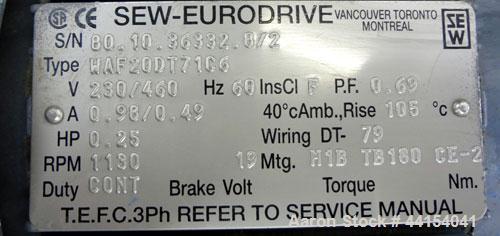 Used Brabender Technologie Twin Screw Feeder, Model DDSR40/60, 304 Stainless Steel. (2) Approximate 2" diameter x 15" long screws, driven by a 1/2hp, 3/60/230/460 volt, 1700 rpm gear motor. Feed hopp...