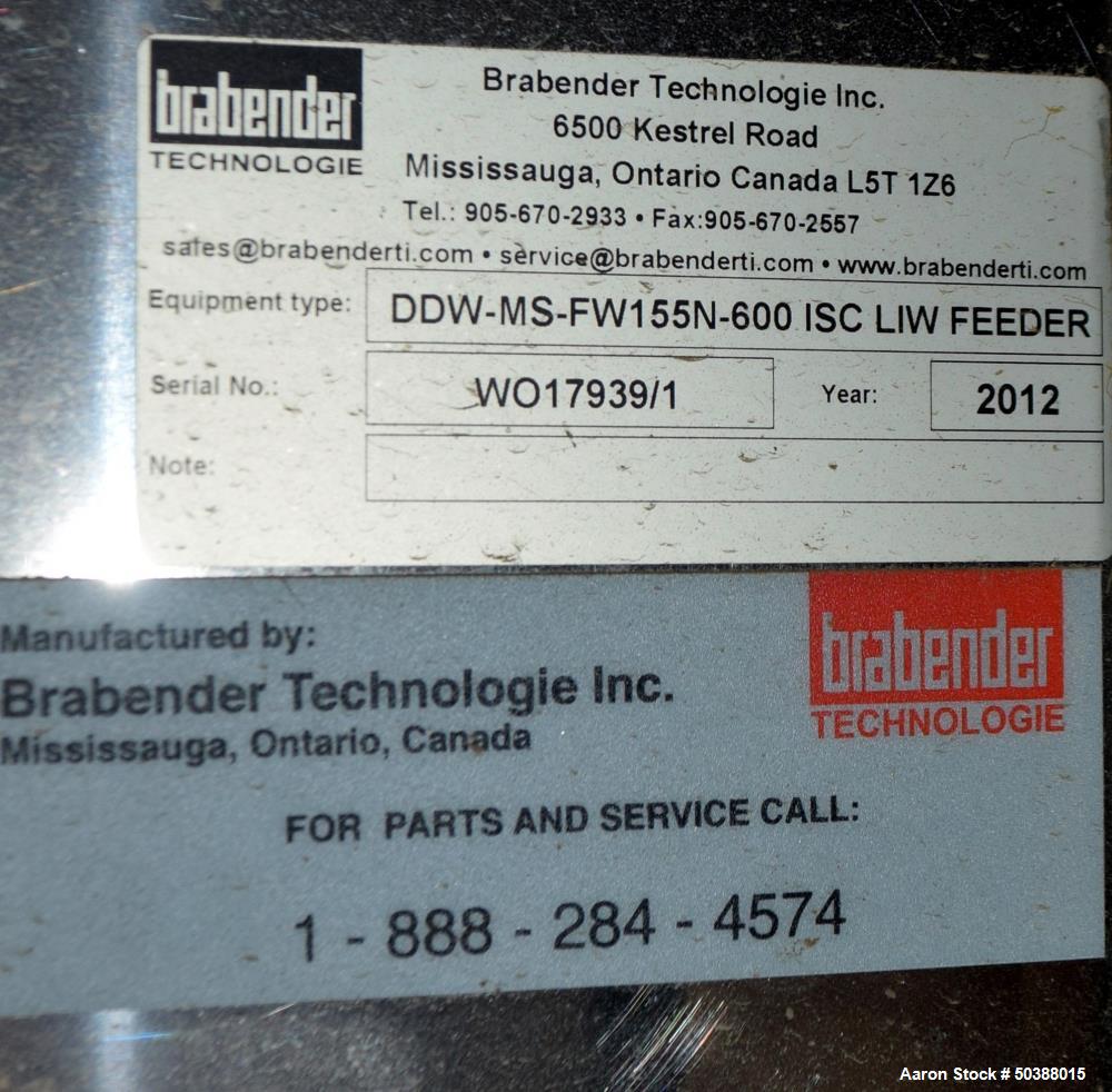 Used- Brabender Technologie Loss In Weight Feeder