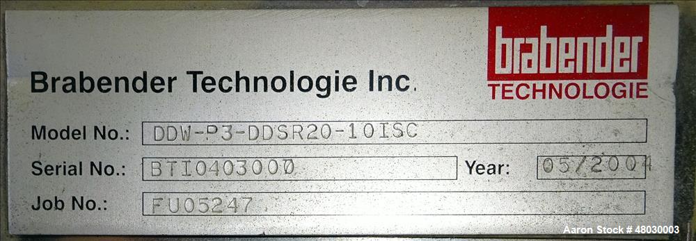 Used Brabender Technologie Inc. Loss-In-Weight Twin Screw Stirring Feeder, Mode