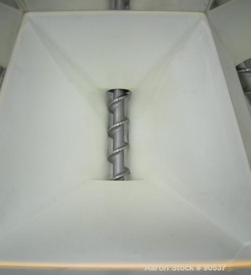 UNUSED: Brabender loss in weight feeder, model MS6 FLEXWALL/80/0PLUS-200, stainless steel. Approximate 2 1/2" diameter x 36" long stainless steel screw, Approx feed rate 150-500 pounds an  
hour at 3...