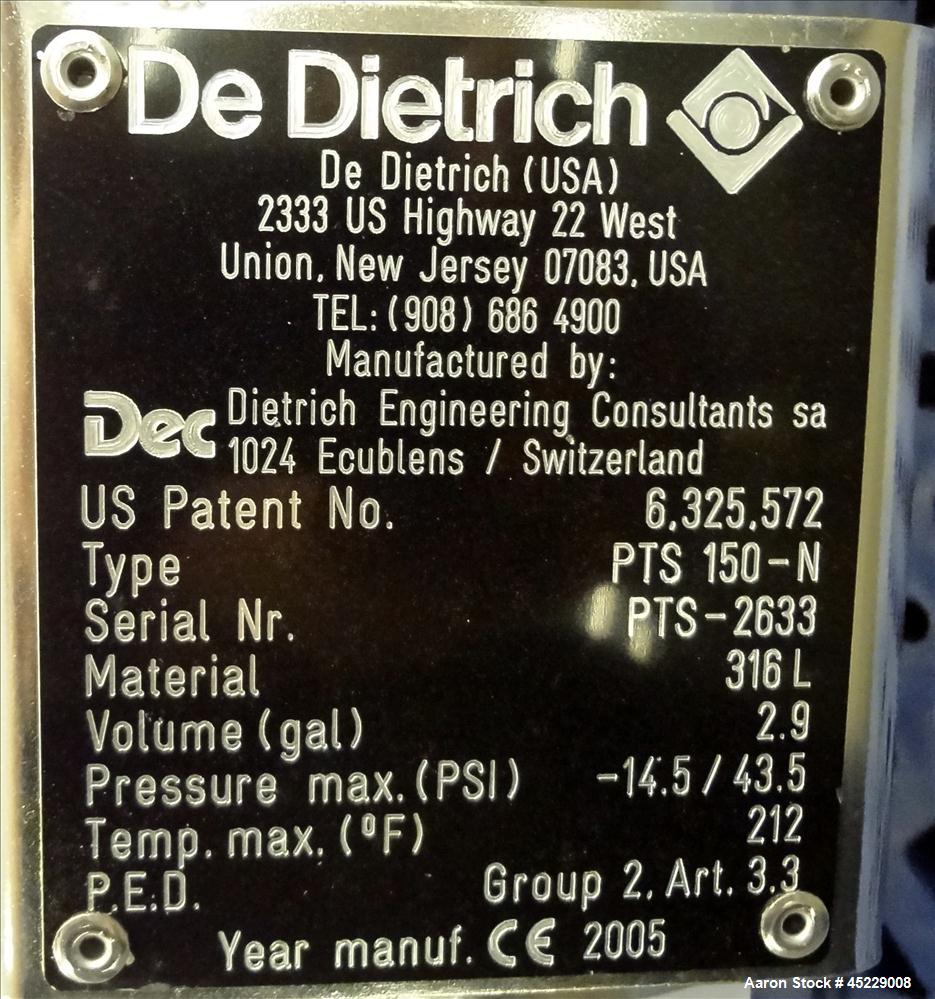 Used Stainless Steel De Dietrich Powder Pump, Model PTS-150-N