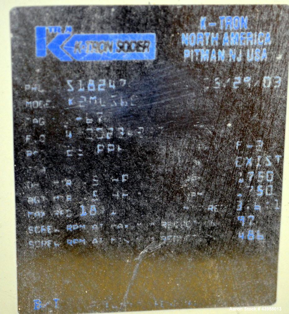 Used Stainless Steel K-Tron Screw Type Modular Loss In Weight Feeder, Model K2ML362
