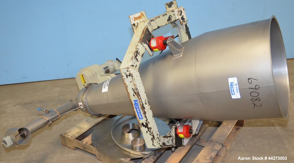 Used K-Tron Screw Type Modular Loss In Weight Feeder, Model K2MLS60, Stainless Steel. Approximate 2-1/2" diameter x 20" long single screw design, driven by a 0.45kw, 100 volt DC motor. Approximate 14...