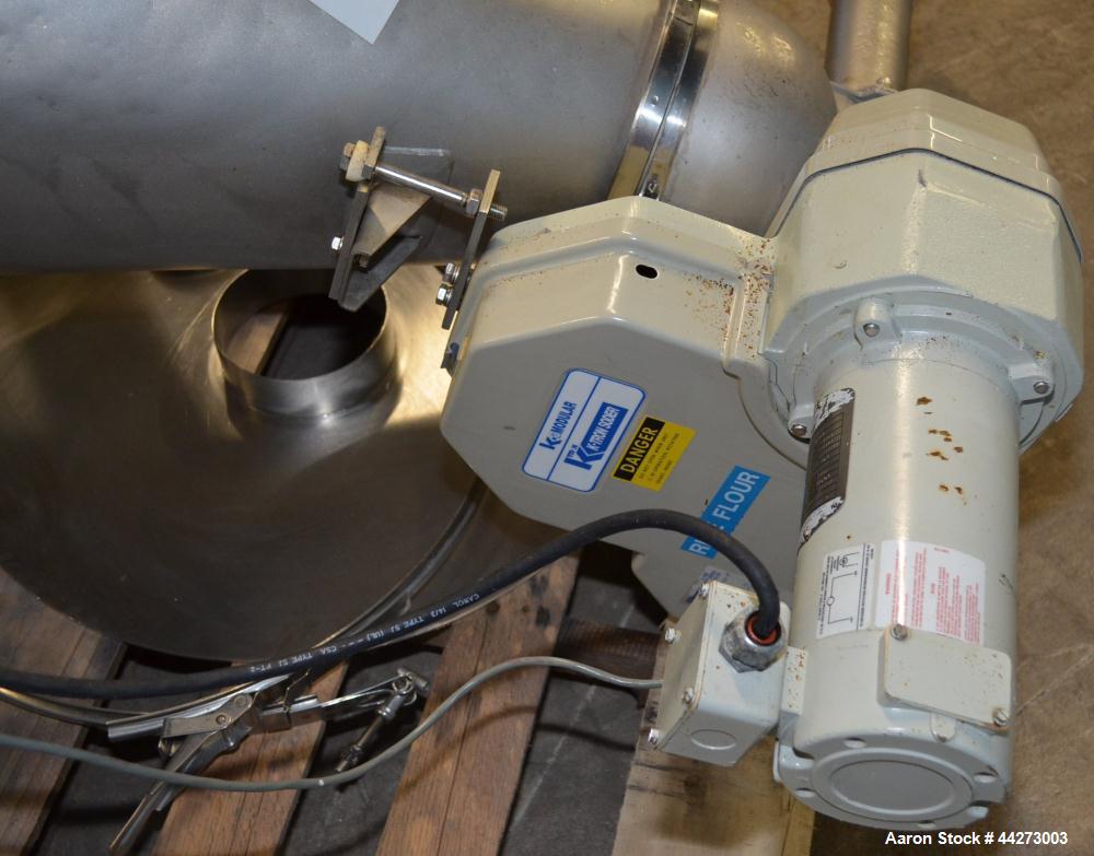 Used K-Tron Screw Type Modular Loss In Weight Feeder, Model K2MLS60, Stainless Steel. Approximate 2-1/2" diameter x 20" long single screw design, driven by a 0.45kw, 100 volt DC motor. Approximate 14...