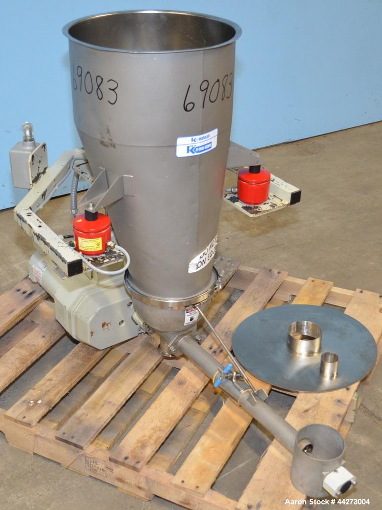 Used K-Tron Screw Type Modular Loss In Weight Feeder, Model K2MLS60, Stainless Steel. Approximate 1-1/2” diameter x 20" long single screw design, driven by a 0.45kw, 100 volt DC motor. Approximate 45...