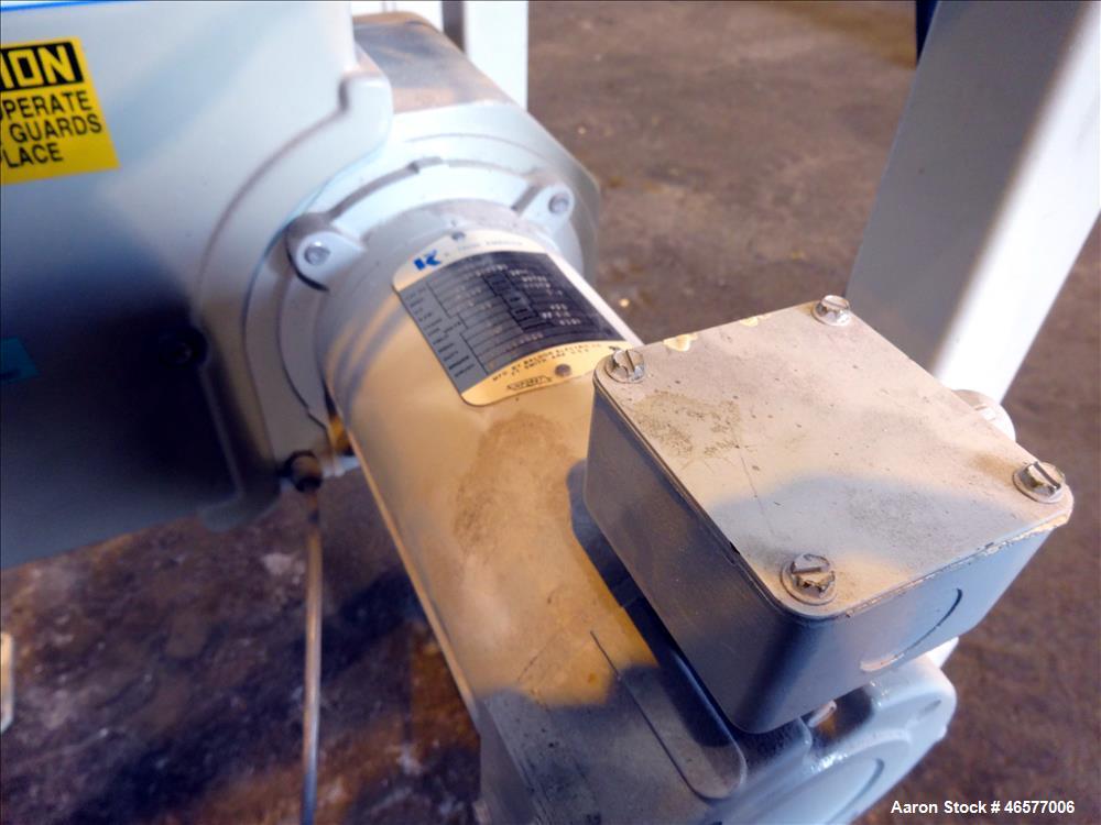Used Feeder System Consisting of  (1) K-Tron feeder model K2MLS rated for 300 pounds per hour driven by a 0.45 kw, 200 volt, 2000 rpm motor (1) K-Tron feeder model K2MLT20 rated for 20 pounds per hou...