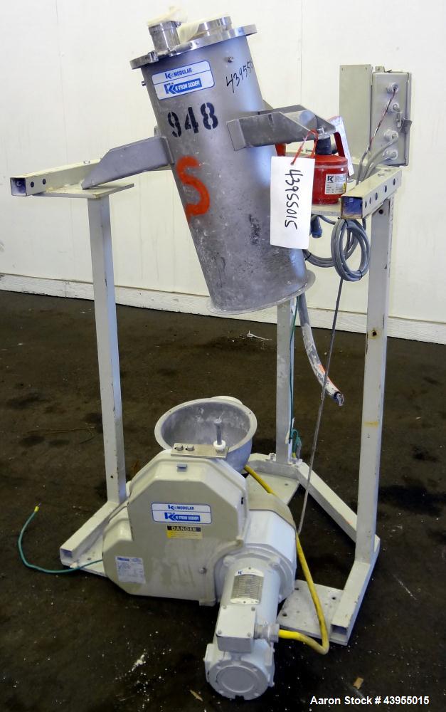 Used K-Tron Volumetric Feeder Model K2MLT20, Stainless Steel, Approximate (2) 2" diameter x 16" long twin screw design, driven by a .45kw, 200 volt, 2000 rpm motor. Approximately 5-100 pounds per hou...