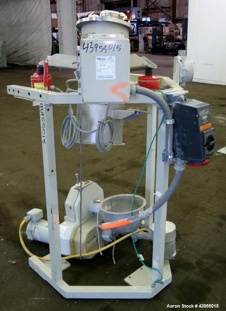Used K-Tron Volumetric Feeder Model K2MLT20, Stainless Steel, Approximate (2) 2" diameter x 16" long twin screw design, driven by a .45kw, 200 volt, 2000 rpm motor. Approximately 5-100 pounds per hou...
