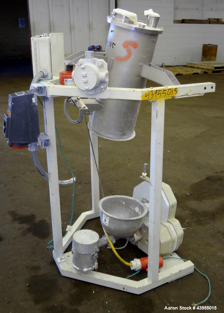 Used K-Tron Volumetric Feeder Model K2MLT20, Stainless Steel, Approximate (2) 2" diameter x 16" long twin screw design, driven by a .45kw, 200 volt, 2000 rpm motor. Approximately 5-100 pounds per hou...