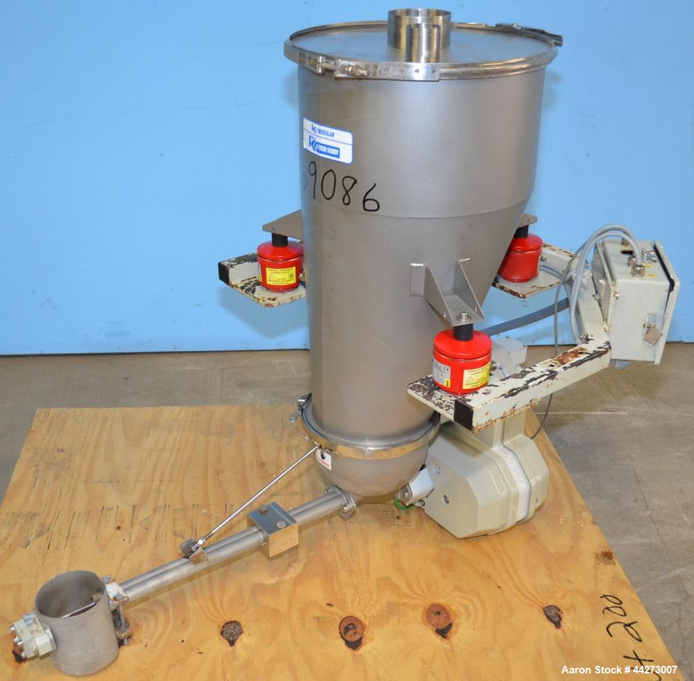 Used K-Tron Screw Type Modular Loss In Weight Feeder, Model K2MLT20, Stainless Steel. Approximate 3/4" diameter x 25" long twin screw design, driven by a 0.45kw, 100 volt DC motor. Approximate 125 po...