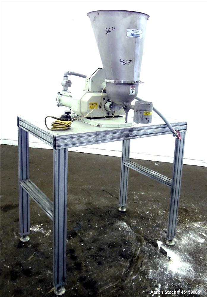 Used Stainless Steel K-Tron Twin Screw Volumetric Feeder, Model K2-MV-T20