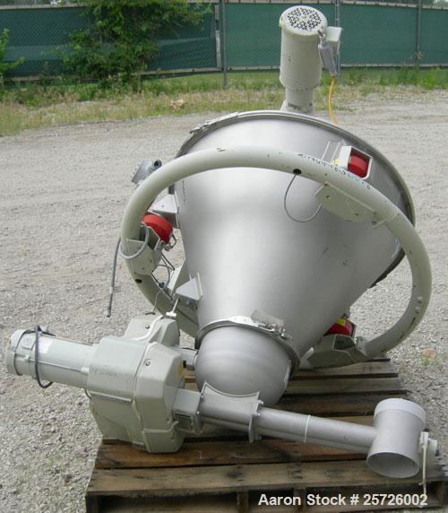 Used K-Tron screw type modular loss in weight feeder, model K2MLT60, 316 stainless steel. Approximately 2 1/4" diameter twin screw design, driven by a 1 1/2 hp,180 volt,1750 rpm DC motor, approximate...