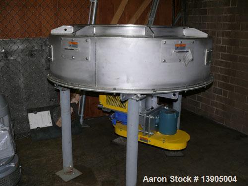 Used LCI Circle Feeder, model CF-1000BS. 1000 mm diameter solids feeder, 304 stainless steel construction for all product contact parts, others in painted carbon steel; single discharge port; rotatio...