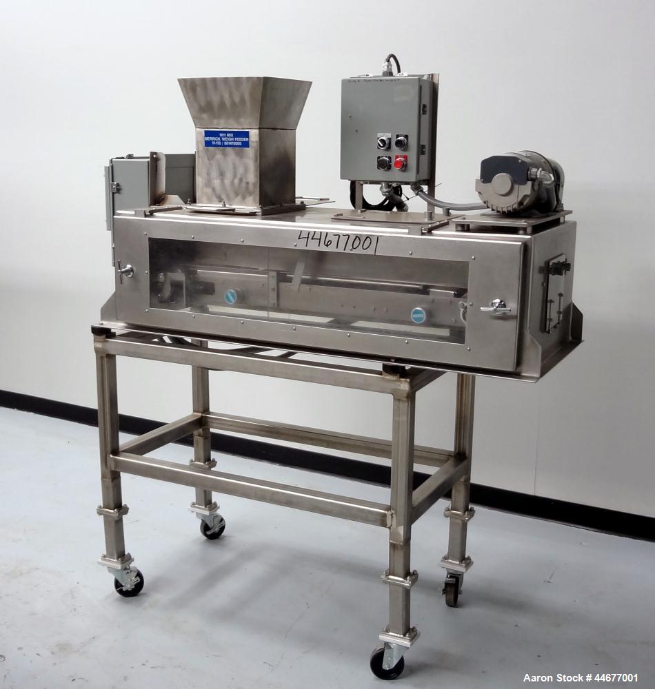 Used Stainless Steel Merrick Industries Weigh Belt Feeder, Model Gravimerik 950