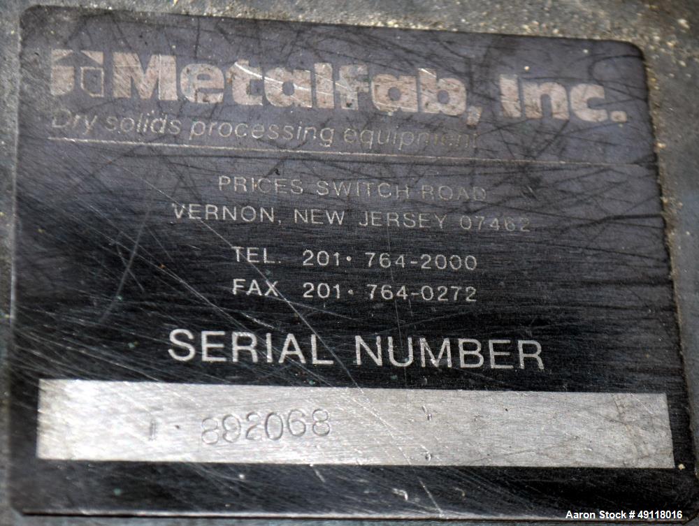 Used MetalFab Volumetric Screw Feeder, Model DB1-4
