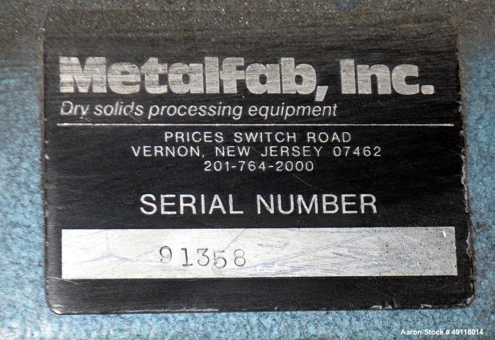 Used MetalFab Volumetric Screw Feeder, Model DB2-6