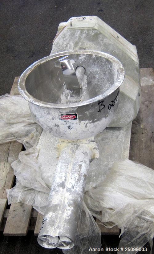 Used K-Tron Volumetric Twin Screw Feeder, Model K2V-T60. Approximate 1766 pounds per hour output. (2) Approximate 2” diameter intermeshing 304 stainless steel screws, driven by an approximate 1hp DC ...