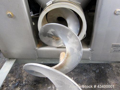 Used Schenck Accu-Rate 1200 Series Dry Material Feeder, Model 1205, 304 Stainless Steel. Approximately 6" diameter x 43-1/2" long helix, feed rate approximately 965 cubic feet an hour. Driven by (2) ...