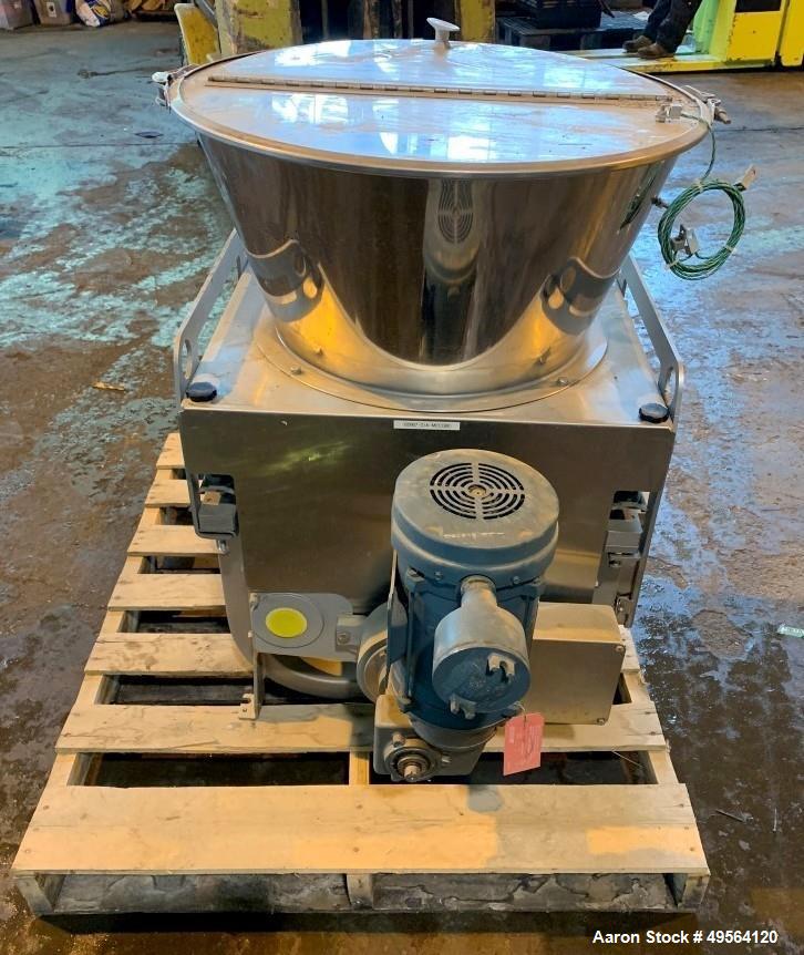 Used Schenck Volumetric Feeder, Model MODMC-IG-1AX. Stainless steel construction. 2" Diameter x 34" long auger. Serial# 65067-01A-MECGM.