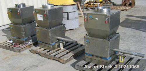 Used 2" Diameter Schenck AccuRate Stainless Steel Screw Feeder. Loss-in-weight design. Feeder placed on AccuRate platform scale, 220 lb capacity. 2" diameter centerless flat helix, standard pitch, du...
