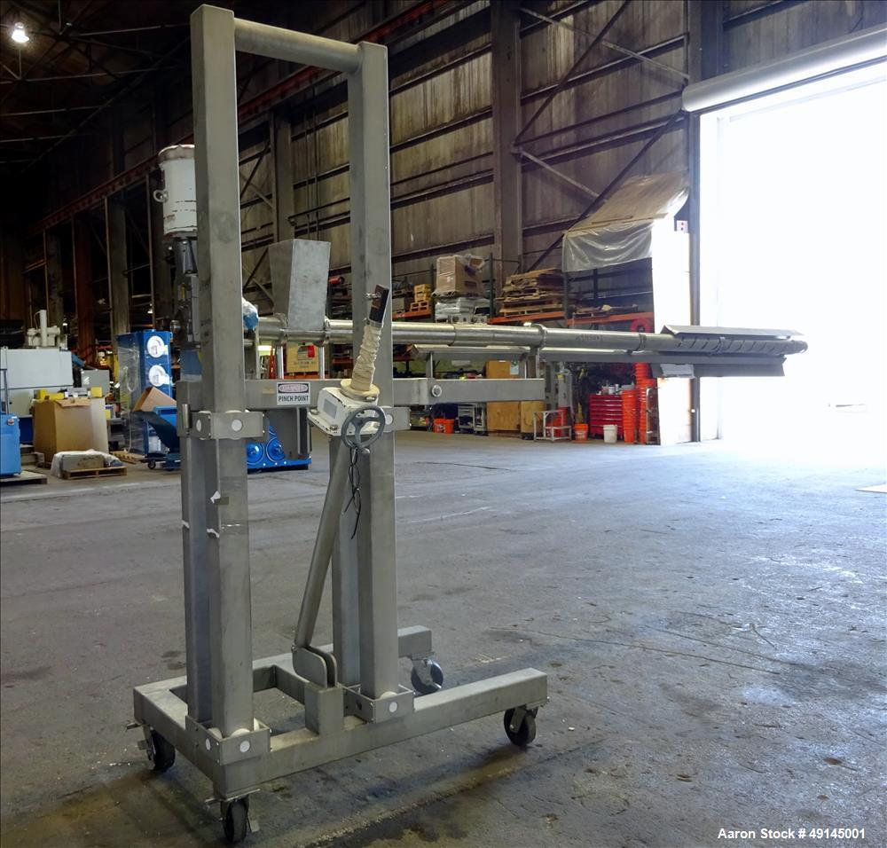 Used Coating Drum Powder Feed Screw, 304 Stainless Steel
