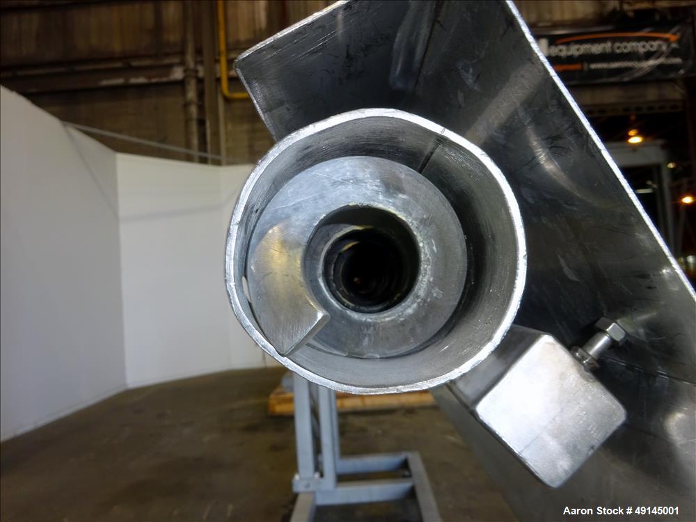 Used Coating Drum Powder Feed Screw, 304 Stainless Steel