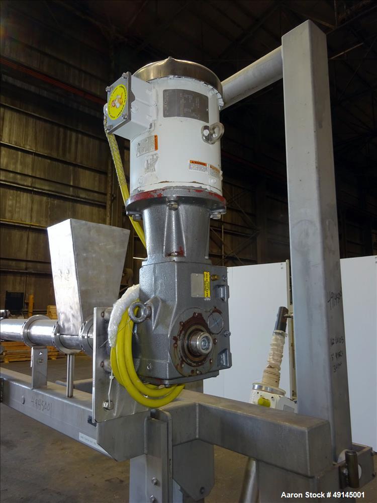 Used Coating Drum Powder Feed Screw, 304 Stainless Steel