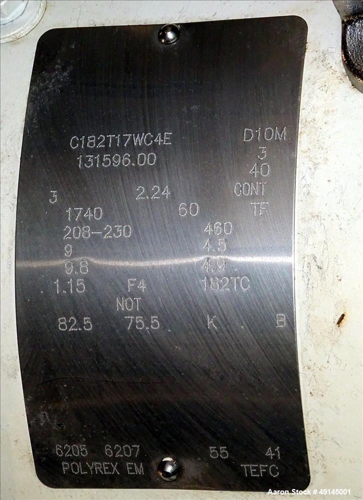 Used Coating Drum Powder Feed Screw, 304 Stainless Steel