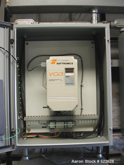 USED: Vibra Screw loss in weight feeder system. Includes Vibra Screw model CLIW2-500-5C, 2" screw, rated 52-1040 lbs/hour, feed hopper, load cell platform scale, variable frequency drive controller a...