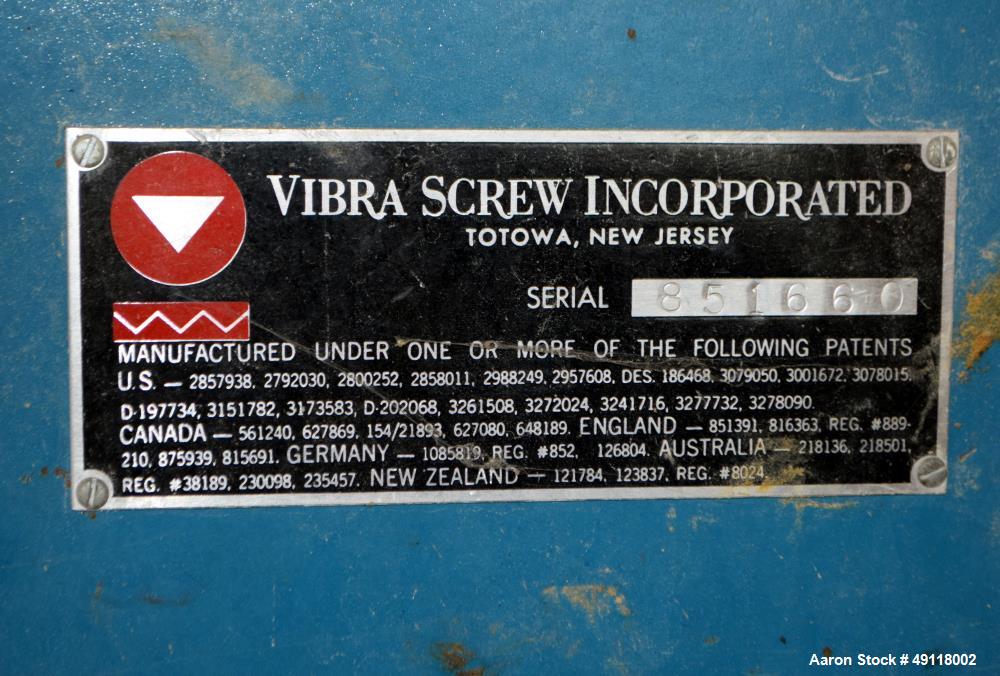 Used- Vibra Screw 304 Stainless Steel Screw Feeder.
