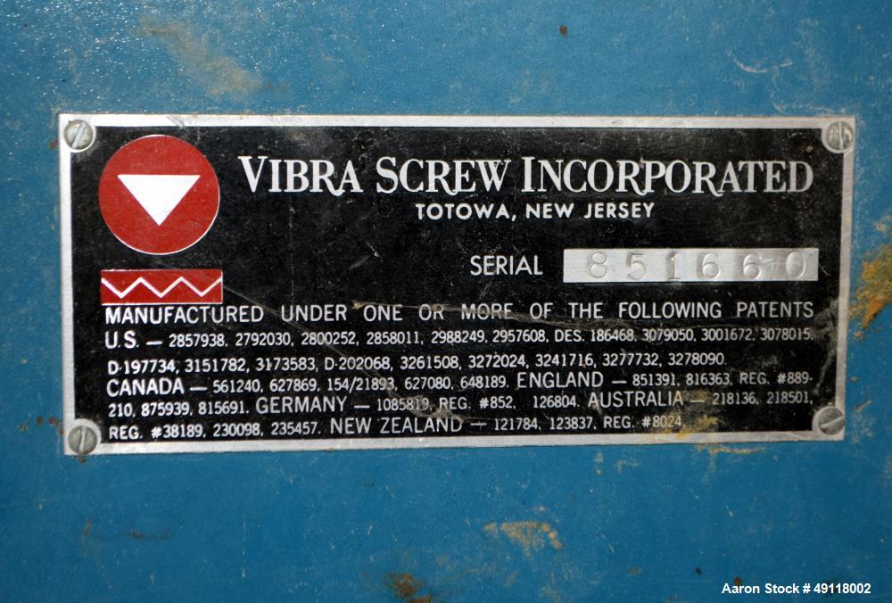 Used Vibra Screw 304 Stainless Steel Screw Feeder.