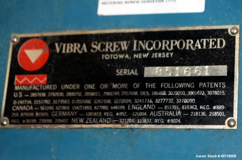 Used- Vibra Screw 304 Stainless Steel Screw Feeder