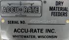 USED: Accurate Volumetric Dry Material Feeder. Approximate 3