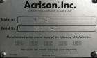 Used Acrison Volumetric Dry Ingredient Feeder, model 105-E, 304 stainless steel. Feed rate to 6 cubic feet per hour. 1-3/8