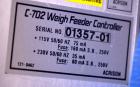 Used Acrison Weight-Loss-Differential Weigh Feeder, Model 405-50-50-BDF1-D/2, 304 Stainless Steel. Feed range 50 pounds per hour maximum. Triple auger/agitator metering with (2) large agitators, and ...